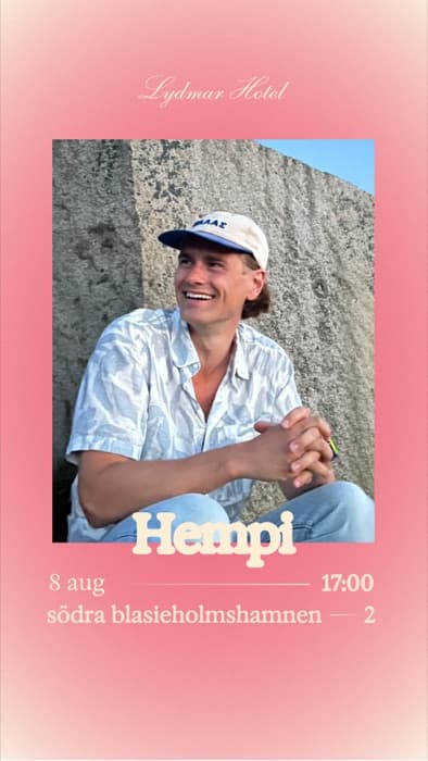 Poster for a Hempi set at Lydmar